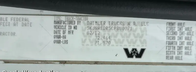 2012 Western Star 4900 Conventional photo 98